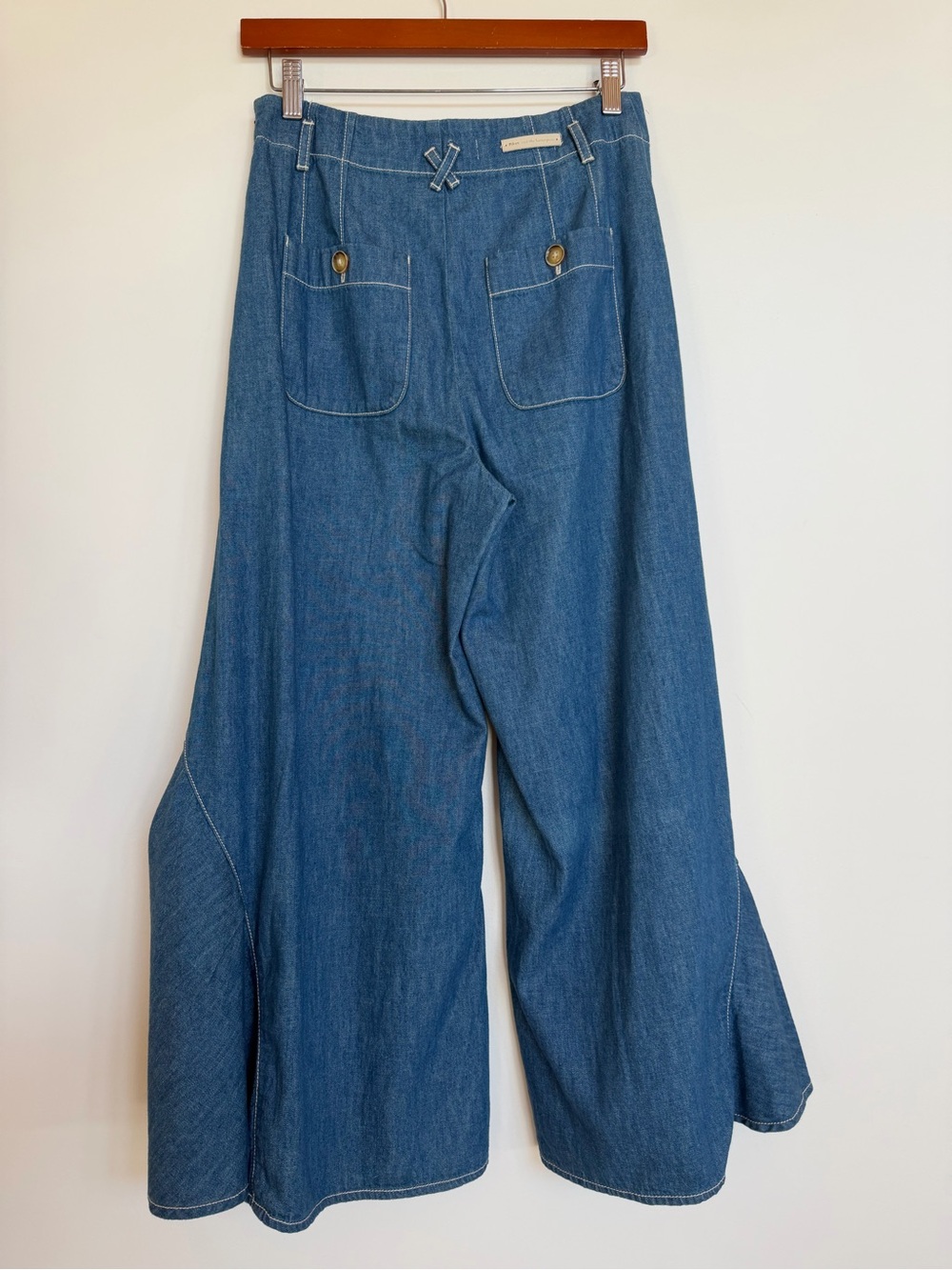 Pilcro Anthropologie Ruffled Hem Wide-Leg Jeans Size US 2 - Picture 4 of 13